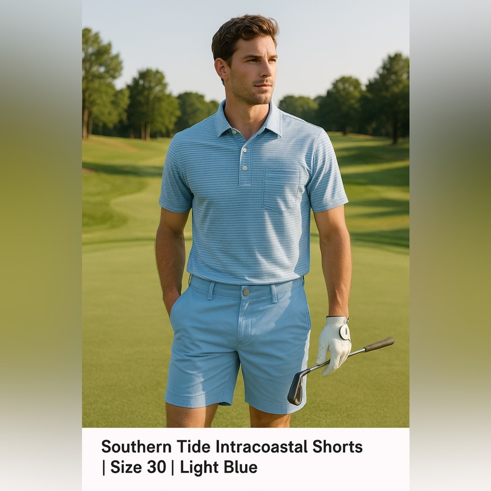 Southern Tide Chino Shorts Men's Size 30‎ Khaki Cotton Blend Preppy Classic